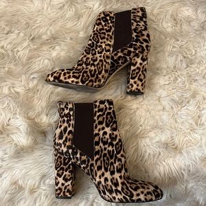 Sam Edelman cheetah heeled boots size 8